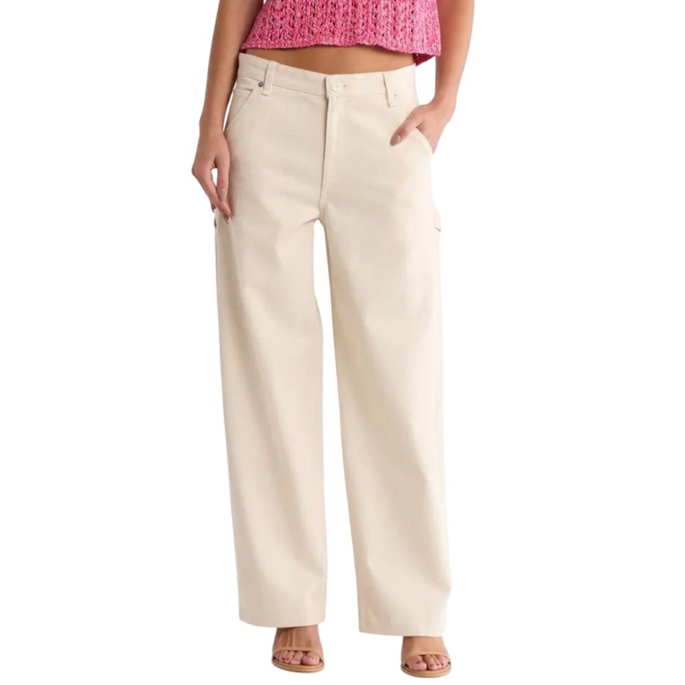 Rag And Bone Womens Stella Carpenter Pants Speckled Cream Color Cotton Size 28